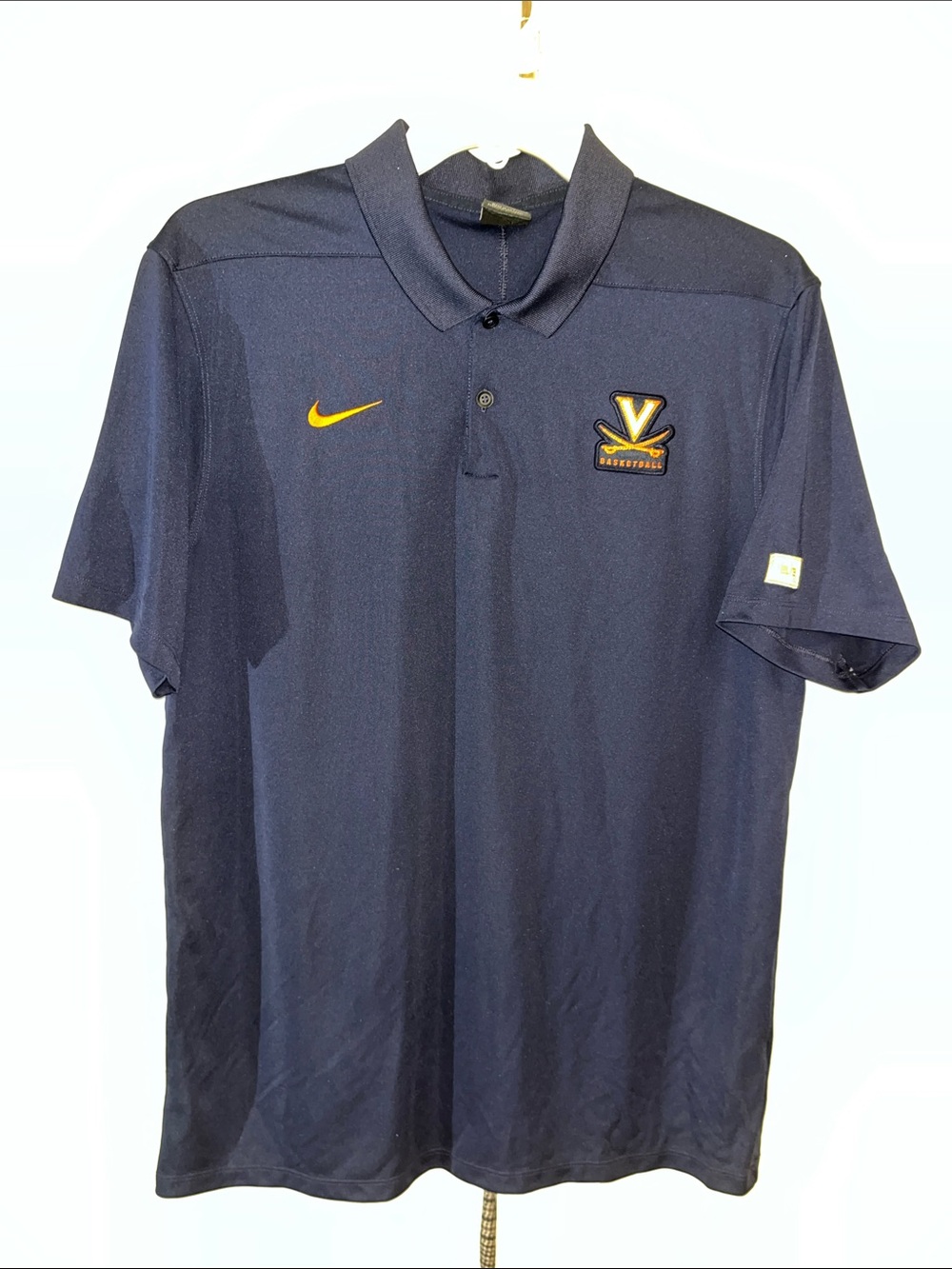 March madness Nike Dri Fit UVA Virginia Cavaliers ELITE model golf polo shirt L